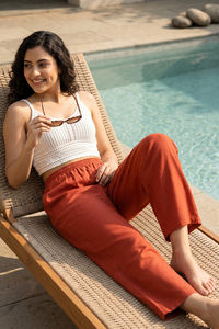 Zivame Mock Linen Woven Loungewear Bottom - Burnt Brick — thumbnail 1